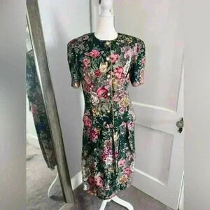 Vintage 90s Jessica Howard Floral Skirt Set